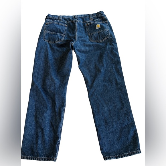 Carhartt Mens Relaxed Fit Straight Flannel-Lined Mid Rise 5-Pocket Jeans 38 x 30 - Picture 5 of 14